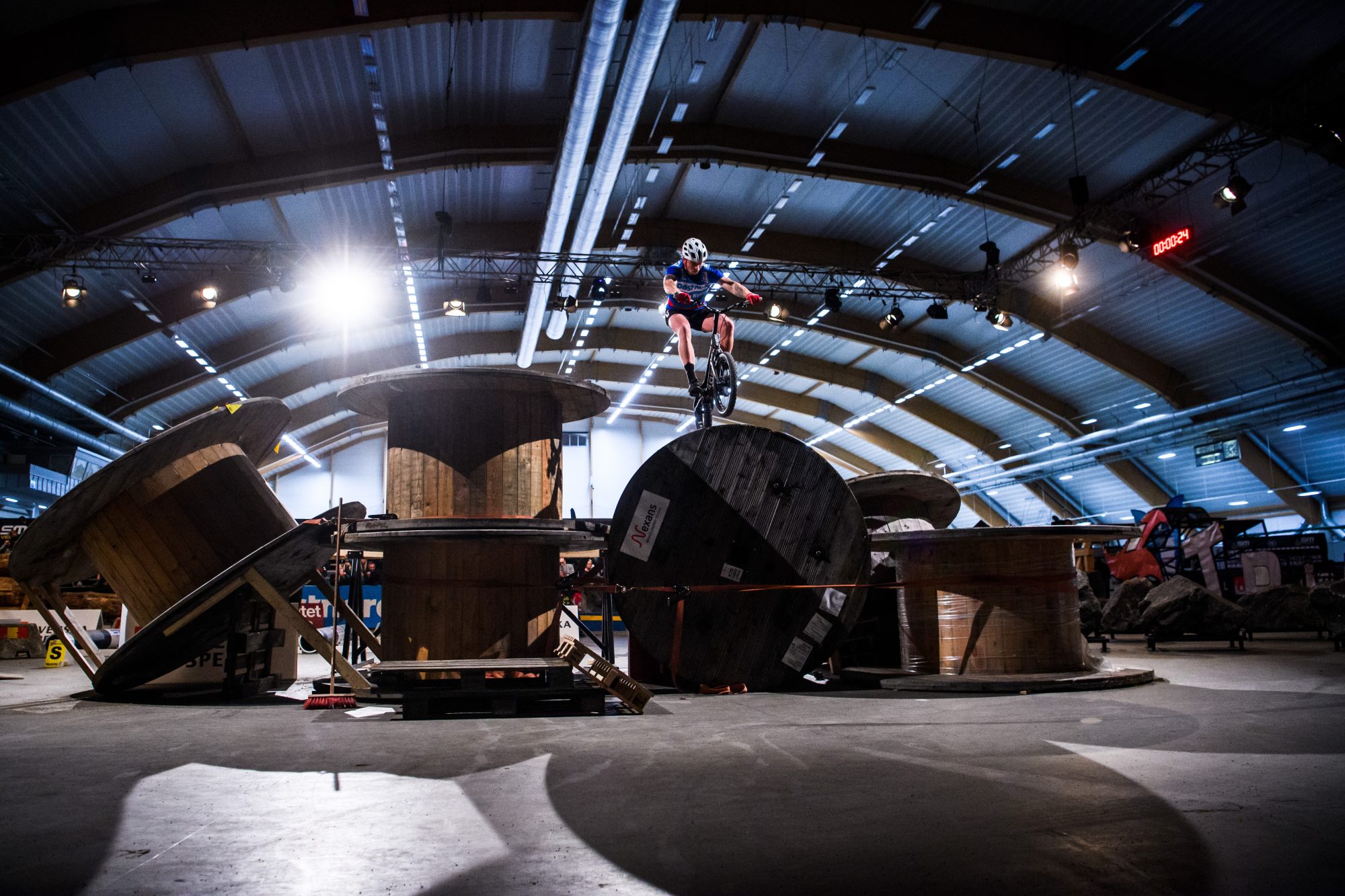 Joacim Nymann tävlar i cykeltrail under dag 5 av SM-veckan den 1 februari 2019 i Sundsvall.