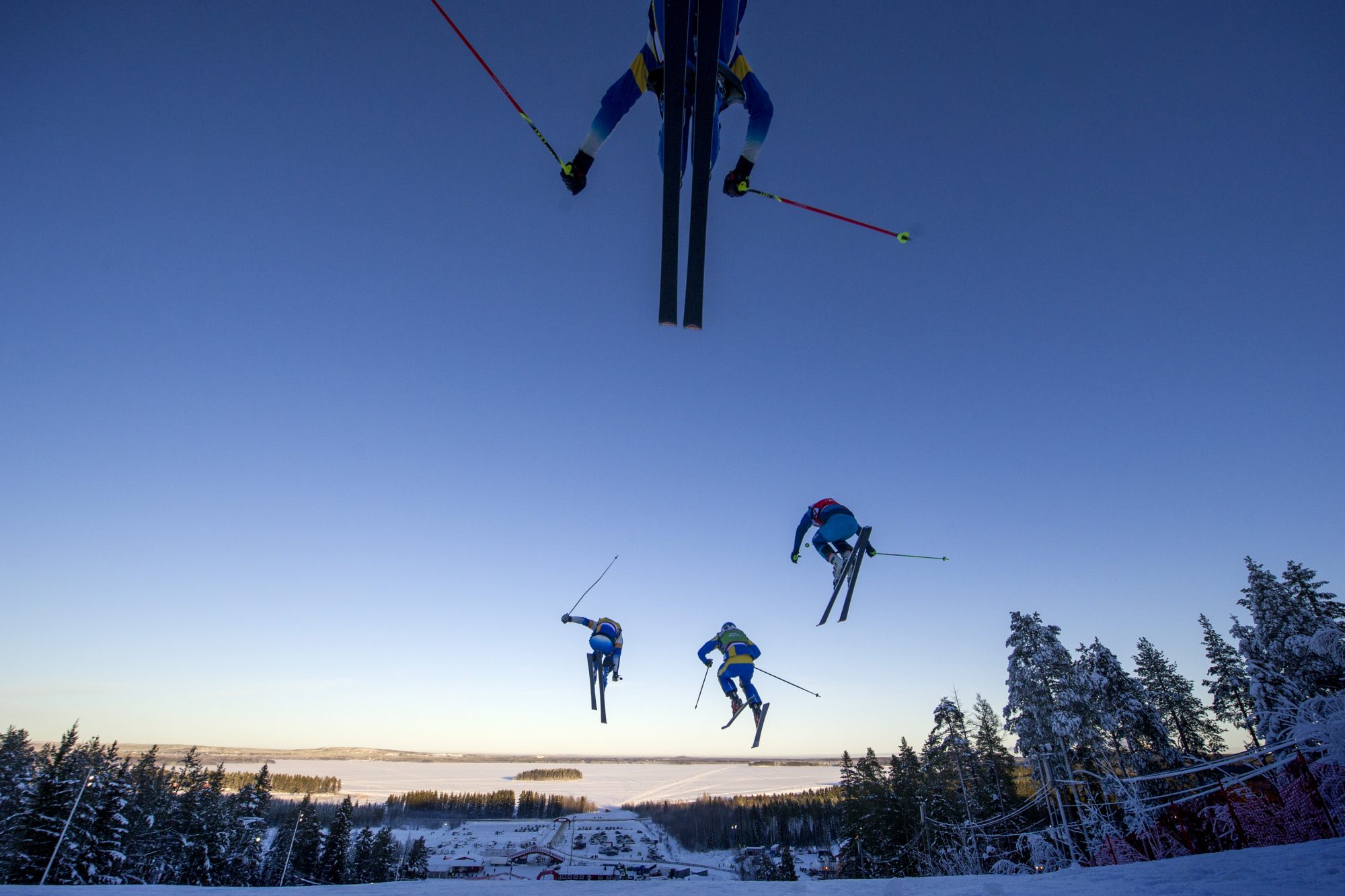 Skicross under dag tre av SM-veckan den 29 januari 2016 i Piteå